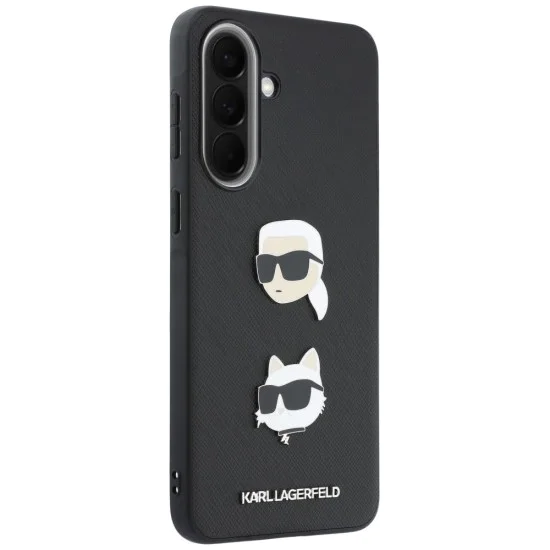 Калъф за Samsung Galaxy A57 5G - Hardcase K&C Heads Pins and Logo - Karl Lagerfeld - Черен