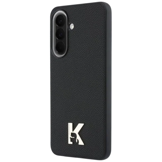 Калъф за Samsung Galaxy A37 5G - Hardcase Leather with K Head Logo - Karl Lagerfeld - Черен