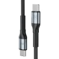 Кабел за данни 3mk Data Cable Hyper N-Series - Type-C към Type-C, 60W, 50cm - Черен