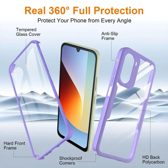 Калъф за Xiaomi Redmi A7 Pro 4G - ColorVerse 360 Series + протектор - Techsuit - Лилав