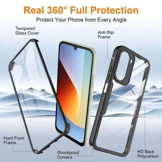 Калъф за Xiaomi Redmi A7 Pro 4G - ColorVerse 360 Series + протектор - Techsuit - Черен