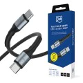 Кабел за данни 3mk Data Cable Hyper N-Series - Type-C към Type-C, 100W, 3m - Черен