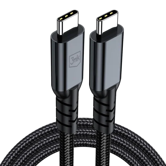 Кабел за данни 3mk Data Cable Hyper N-Series - Thunderbolt 4, 240W, 8K@60Hz, 2m - Черен