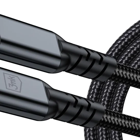 Кабел за данни 3mk Data Cable Hyper N-Series - Thunderbolt 4, 240W, 8K@60Hz, 2m - Черен