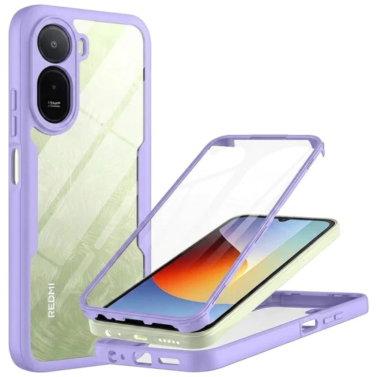 Калъф за Xiaomi Redmi A7 Pro 4G - ColorVerse 360 Series + протектор - Techsuit - Лилав