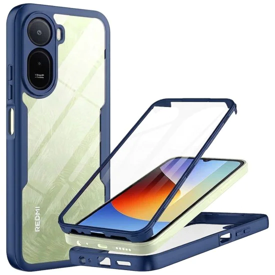 Калъф за Xiaomi Redmi A7 Pro 4G - ColorVerse 360 Series + протектор - Techsuit - Син