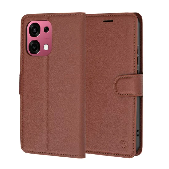 Калъф за Oppo A6 Pro 4G / 5G - Leather Folio - Techsuit - Кафяв