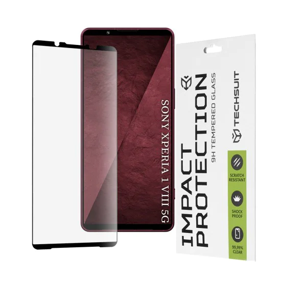 Стъклен протектор за Sony Xperia 1 VIII - 111D Full Cover - Techsuit - Черен