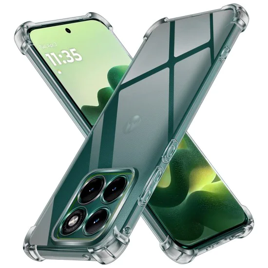 Калъф за Motorola Edge 70 Fusion - Shockproof Clear Silicone - Techsuit - Матово черен
