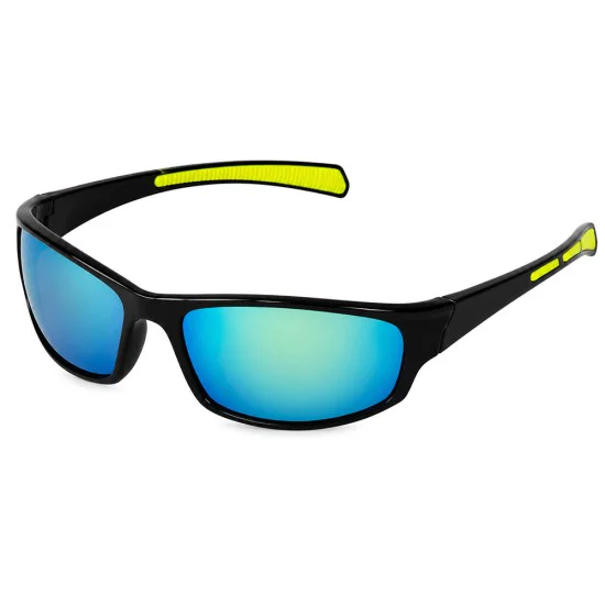 Велосипедни очила Techsuit Bike Glasses (9937) - спортни, правоъгълни - Черен / Син / Жълт