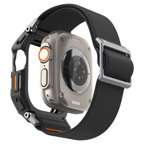 Каишка с калъф и протектор за Apple Watch Ultra / Ultra 2 / Ultra 3 - Lite Fit Pro - Spigen - Матово черна