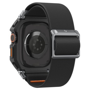Каишка с калъф и протектор за Apple Watch Ultra / Ultra 2 / Ultra 3 - Lite Fit "Pro" - Spigen - Матово черна