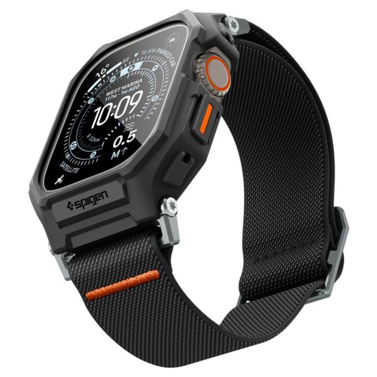 Каишка с калъф и протектор за Apple Watch Ultra / Ultra 2 / Ultra 3 - Lite Fit Pro - Spigen - Матово черна