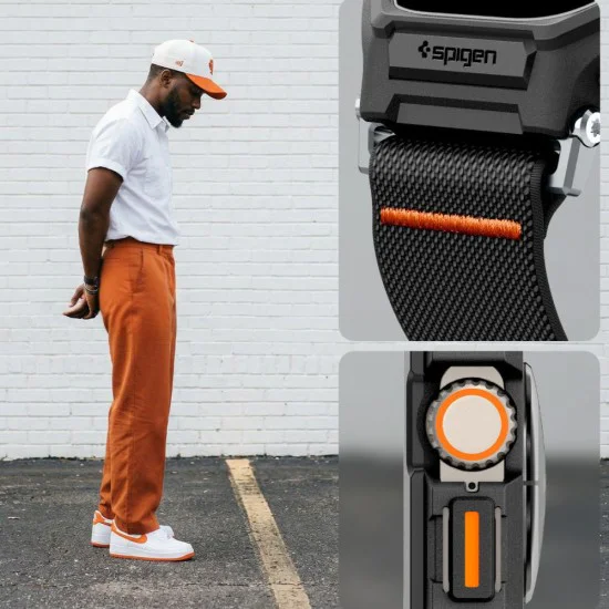 Каишка с калъф и протектор за Apple Watch Ultra / Ultra 2 / Ultra 3 - Lite Fit Pro - Spigen - Матово черна