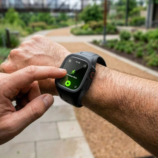 Каишка с калъф и протектор за Apple Watch Ultra / Ultra 2 / Ultra 3 - Liquid Air Pro - Spigen - Матово черна