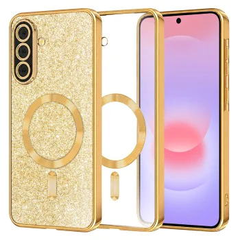 Калъф за Samsung Galaxy A37 5G - Luxury Glitter MagSafe - Techsuit - Златист