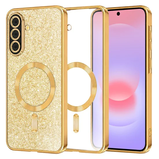 Калъф за Samsung Galaxy A37 5G - Luxury Glitter MagSafe - Techsuit - Златист