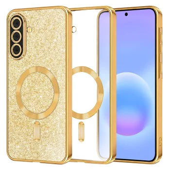 Калъф за Samsung Galaxy A57 5G - Luxury Glitter MagSafe - Techsuit - Златист