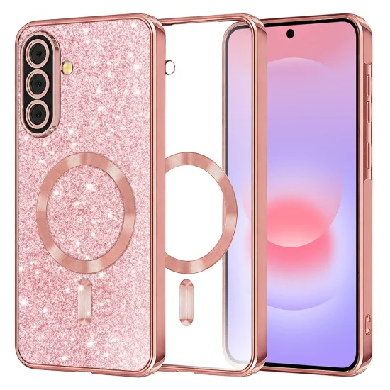 Калъф за Samsung Galaxy A37 5G - Luxury Glitter MagSafe - Techsuit - Rose Gold