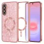 Калъф за Samsung Galaxy A37 5G - Luxury Glitter MagSafe - Techsuit - Rose Gold