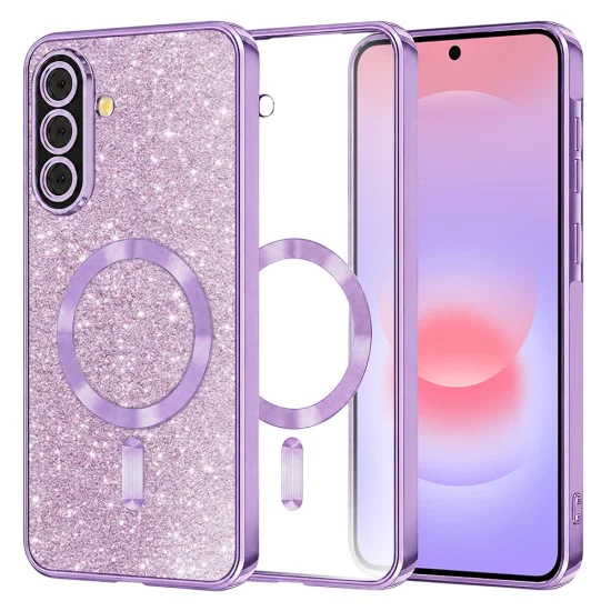 Калъф за Samsung Galaxy A37 5G - Luxury Glitter MagSafe - Techsuit - Лилав