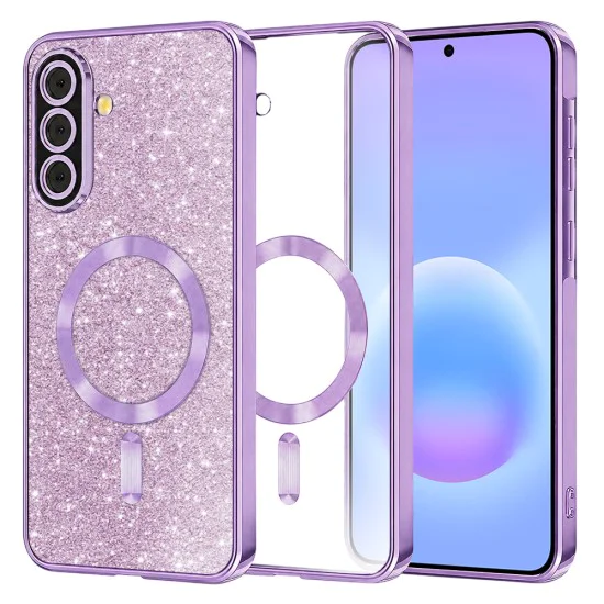 Калъф за Samsung Galaxy A57 5G - Luxury Glitter MagSafe - Techsuit - Лилав