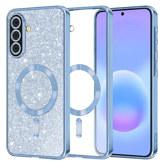 Калъф за Samsung Galaxy A57 5G - Luxury Glitter MagSafe - Techsuit - Син