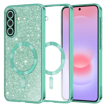 Калъф за Samsung Galaxy A37 5G - Luxury Glitter MagSafe - Techsuit - Зелен