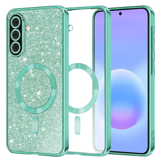 Калъф за Samsung Galaxy A57 5G - Luxury Glitter MagSafe - Techsuit - Зелен