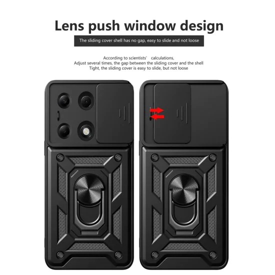 Калъф за Xiaomi Redmi Note 13 Pro 4G / Poco M6 Pro 4G - CamShield Series - Techsuit - Черен