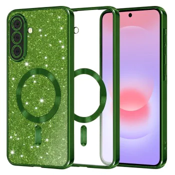 Калъф за Samsung Galaxy A37 5G - Luxury Glitter MagSafe - Techsuit - Зелен