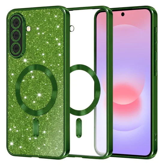 Калъф за Samsung Galaxy A37 5G - Luxury Glitter MagSafe - Techsuit - Зелен