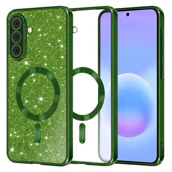 Калъф за Samsung Galaxy A57 5G - Luxury Glitter MagSafe - Techsuit - Зелен