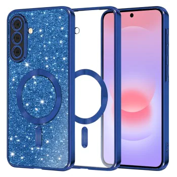 Калъф за Samsung Galaxy A37 5G - Luxury Glitter MagSafe - Techsuit - Син
