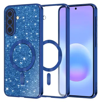 Калъф за Samsung Galaxy A57 5G - Luxury Glitter MagSafe - Techsuit - Син