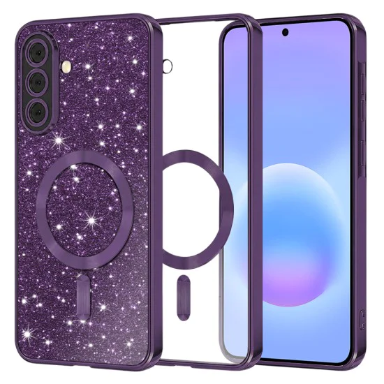 Калъф за Samsung Galaxy A57 5G - Luxury Glitter MagSafe - Techsuit - Лилав