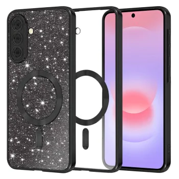 Калъф за Samsung Galaxy A37 5G - Luxury Glitter MagSafe - Techsuit - Черен