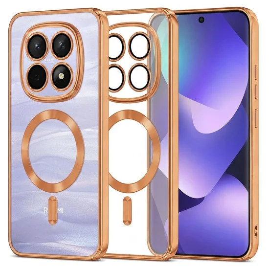 Калъф за Xiaomi Redmi Note 15 5G / Note 15 4G / Poco M8 5G - Luxury Crystal MagSafe - Techsuit - Оранжев
