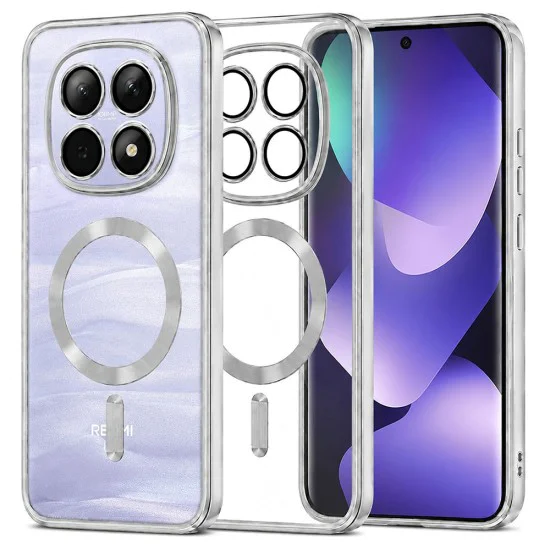 Калъф за Xiaomi Redmi Note 15 5G / Note 15 4G / Poco M8 5G - Luxury Crystal MagSafe - Techsuit - Сребрист