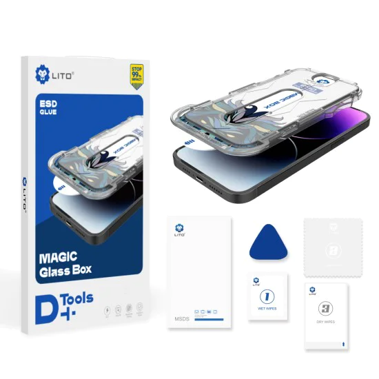 Протектор за iPhone X / iPhone XS - Lito Magic Glass Box D+ Tools - Clear
