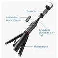 Селфи стик Stabil Stabil Wireless, 75 см - LED статив (Q12S) - Черен