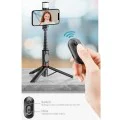 Селфи стик Stabil Stabil Wireless, 75 см - LED статив (Q12S) - Черен