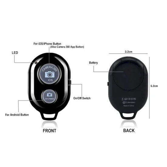 Селфи стик с дистанционно управление - Bluetooth управление (RMC-01) - черно