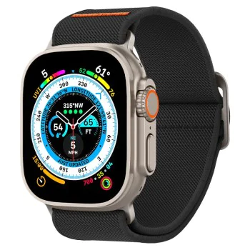 Каишка за Apple Watch 1/2/3/3/4/4/5/5/5/6/6/7/8/7/8/9/10/SE/SE/SE 2/Ultra/Ultra 2 ( 42/44/44/45/46/49 мм) - Spigen Fit Lite Ultra - Черен