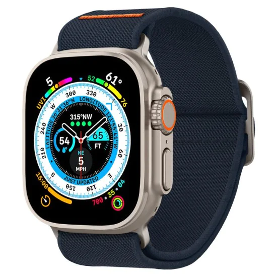 Каишка за Apple Watch 1/2/3/3/4/4/5/5/5/6/6/7/8/7/8/9/10/SE/SE/SE 2/Ultra/Ultra 2 ( 42/44/44/45/46/49 mm) - Spigen Fit Lite Ultra - Navy