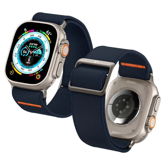 Каишка за Apple Watch 1/2/3/3/4/4/5/5/5/6/6/7/8/7/8/9/10/SE/SE/SE 2/Ultra/Ultra 2 ( 42/44/44/45/46/49 mm) - Spigen Fit Lite Ultra - Navy