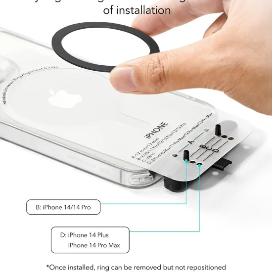 MagSafe HaloLock Адаптер за пръстен за зареждане MagSafe HaloLock (комплект 2) - ESR Universal Ring 360 - черен