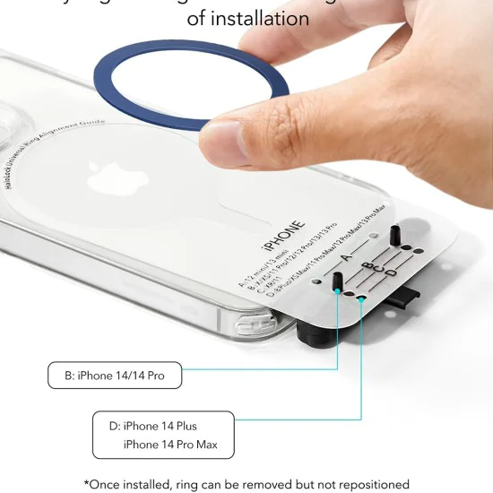 Адаптер за пръстен за зареждане MagSafe HaloLock MagSafe HaloLock (комплект от 2) - ESR Universal Ring 360 - син