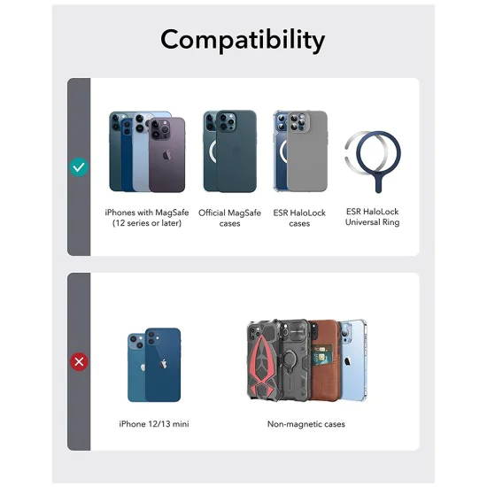 Поставка за портфейл за бюро от еко кожа - Поставка ESR MagSafe HaloLock - Светлокафяв велур