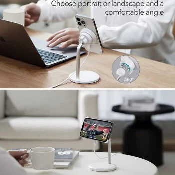 Безжично зарядно устройство Apple MagSafe - ESR HaloLock Shift - бяло
